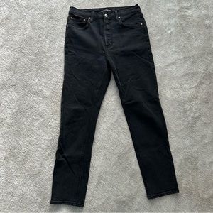 Denim Forum (by Aritzia) black Yoko High Rise Slim 28L jeans
